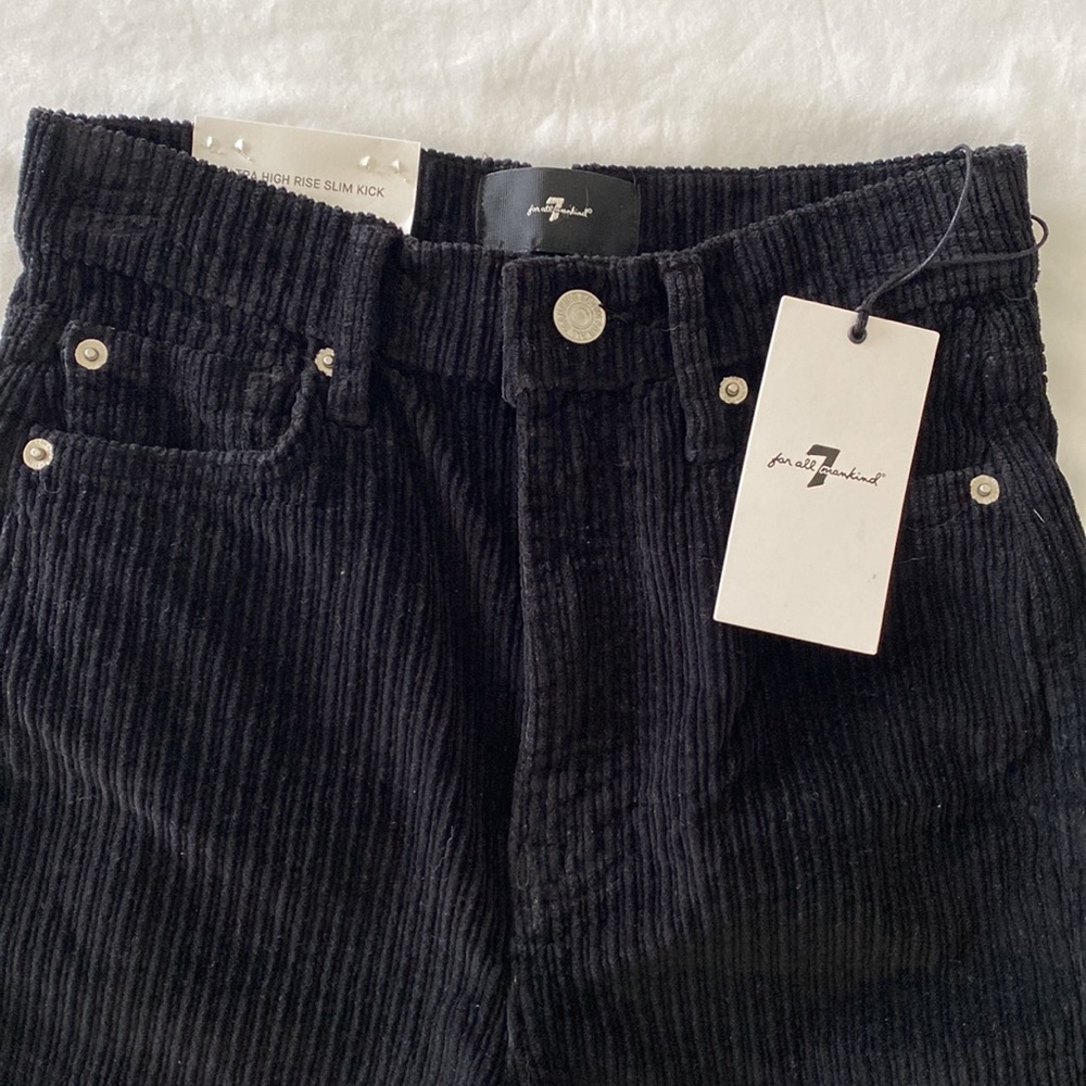 NWT 7 For All Mankind Corduroy Jeans in Black Cord - NEW